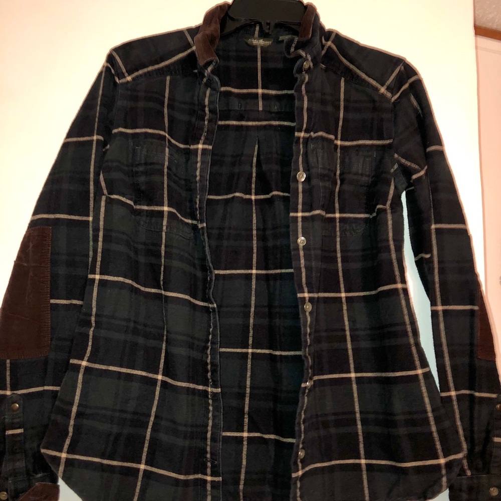 Flannel with corduroy details